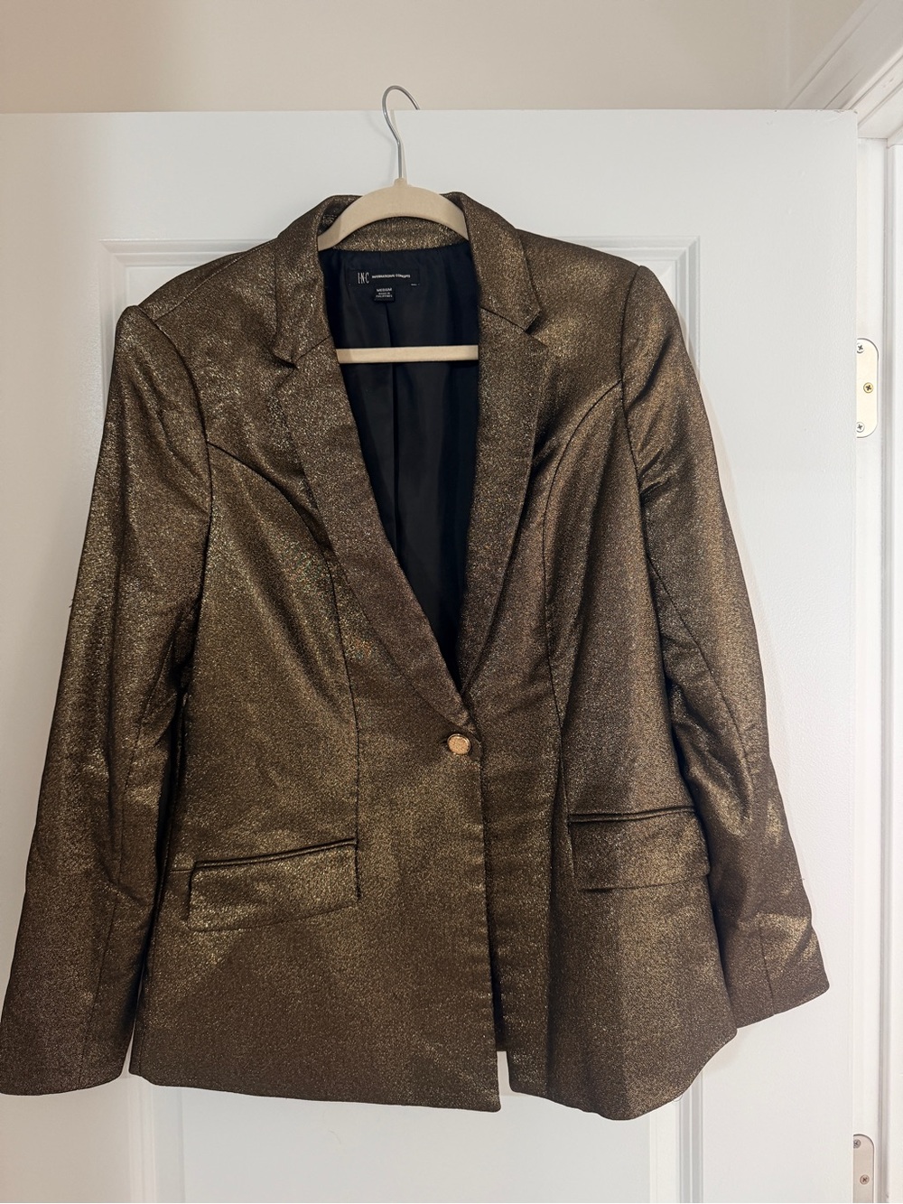 INC International Concepts Metallic Bronze Blazer Jacket